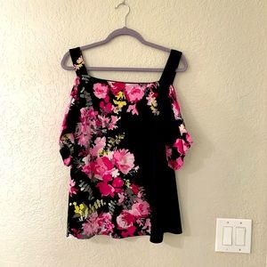 INC cold - shoulder floral top